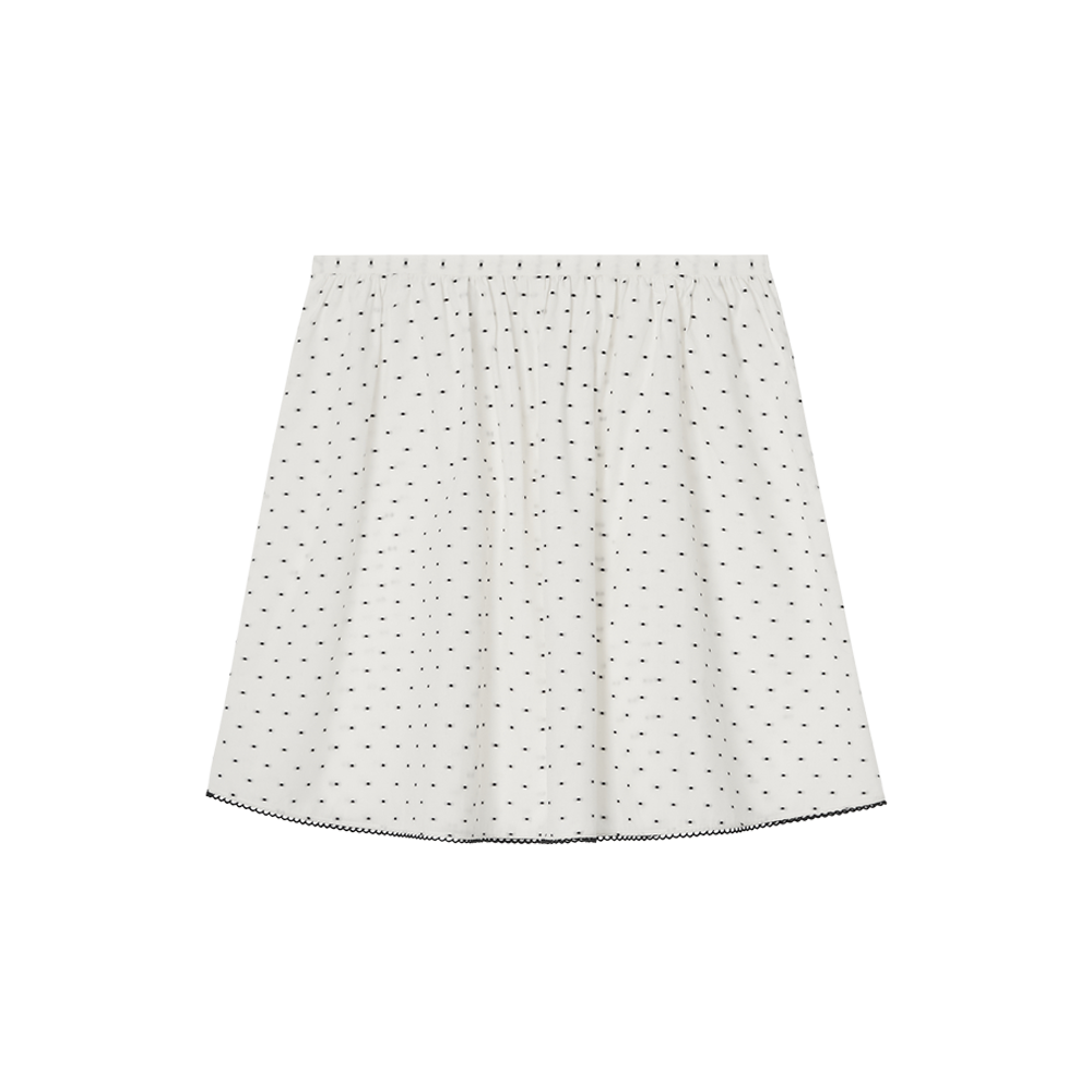 [더블적립] 지비에이치 어패럴 코튼 포라인 스커트 / 화이트 닷([더블적립] GBH APPAREL Cotton Poline Skirt / White Dot) - 2