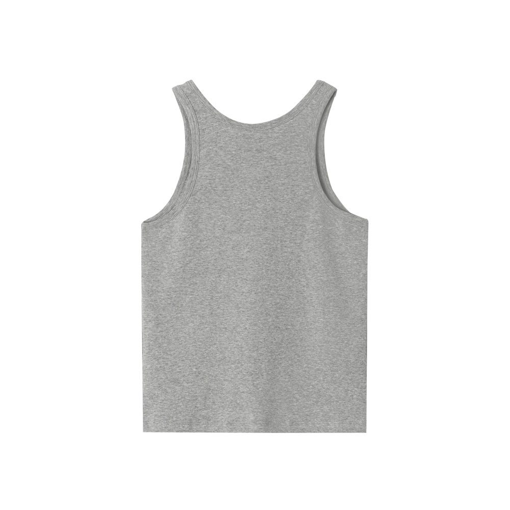 지비에이치 어패럴 키니 슬림 슬리브리스 탑 / 멜란지 그레이(GBH APPAREL Kenny Slim Sleeveless Top / Melange Grey) - 2