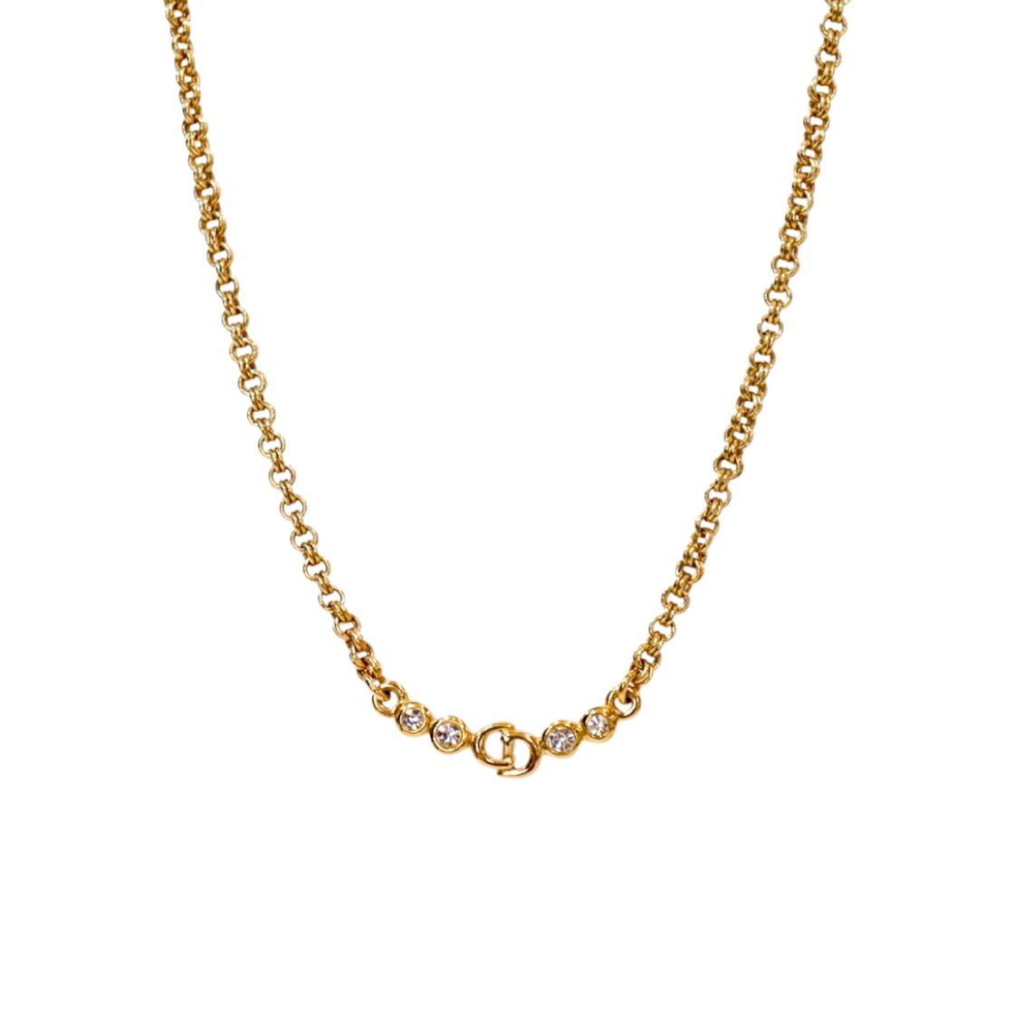 ITK3LN34TOR9 Dior Cubic CD Gold Necklace A-B55214