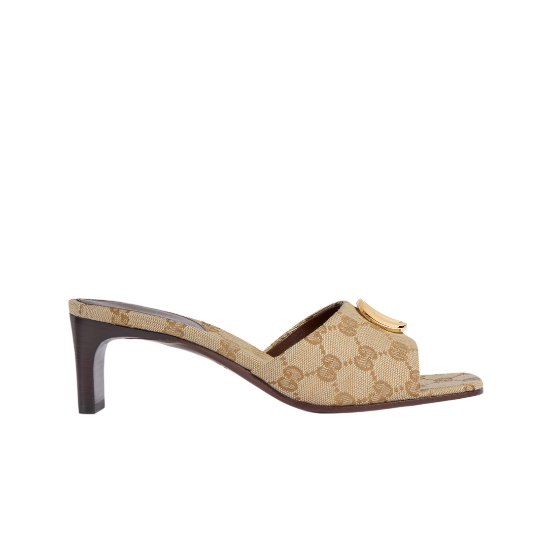871481-FAFUW-9611 (W) Gucci Slide Sandal With Double G Sand Dark Brown