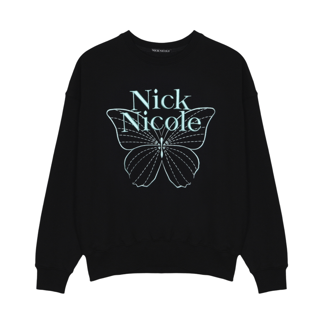 N_SS NICK&NICOLE Volume Butterfly Signature Sweatshirt Black Mint