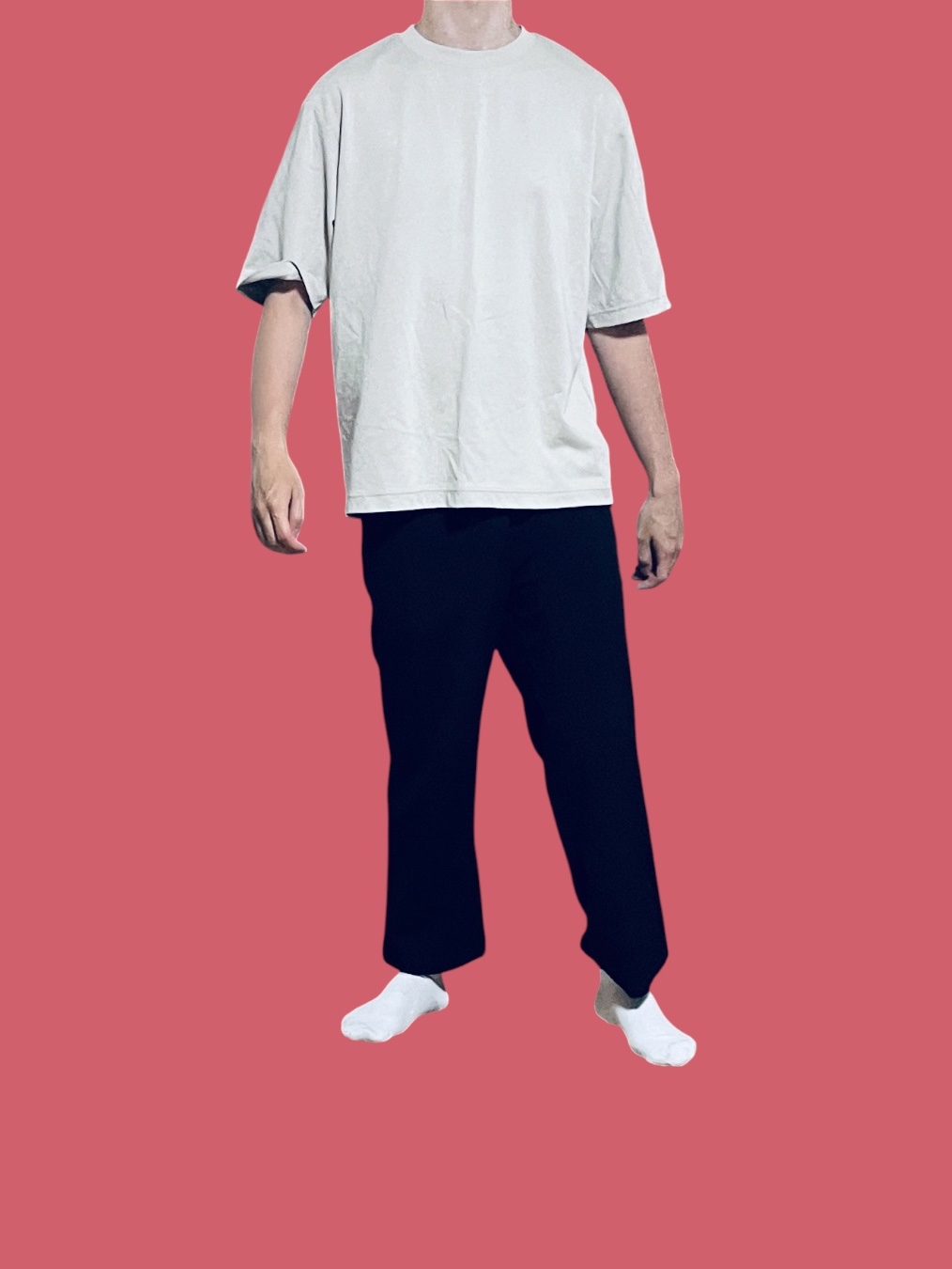Uniqlo U Airism Cotton Oversized Crewneck T-Shirt Light Gray - JP 착용 스타일
