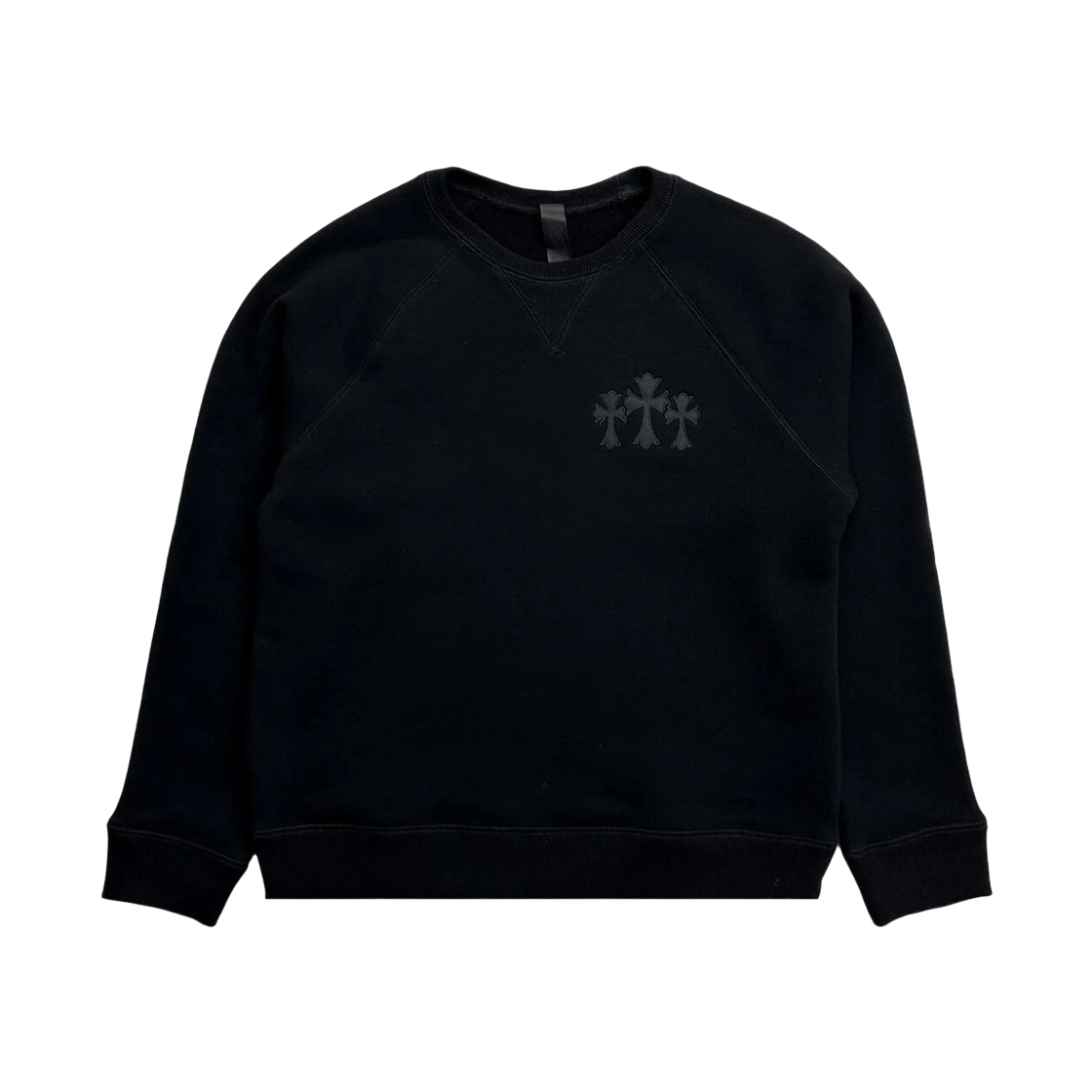 - Chrome Hearts Nylon Cemetery Cross Patch CH Back Logo Sweatshirt Black