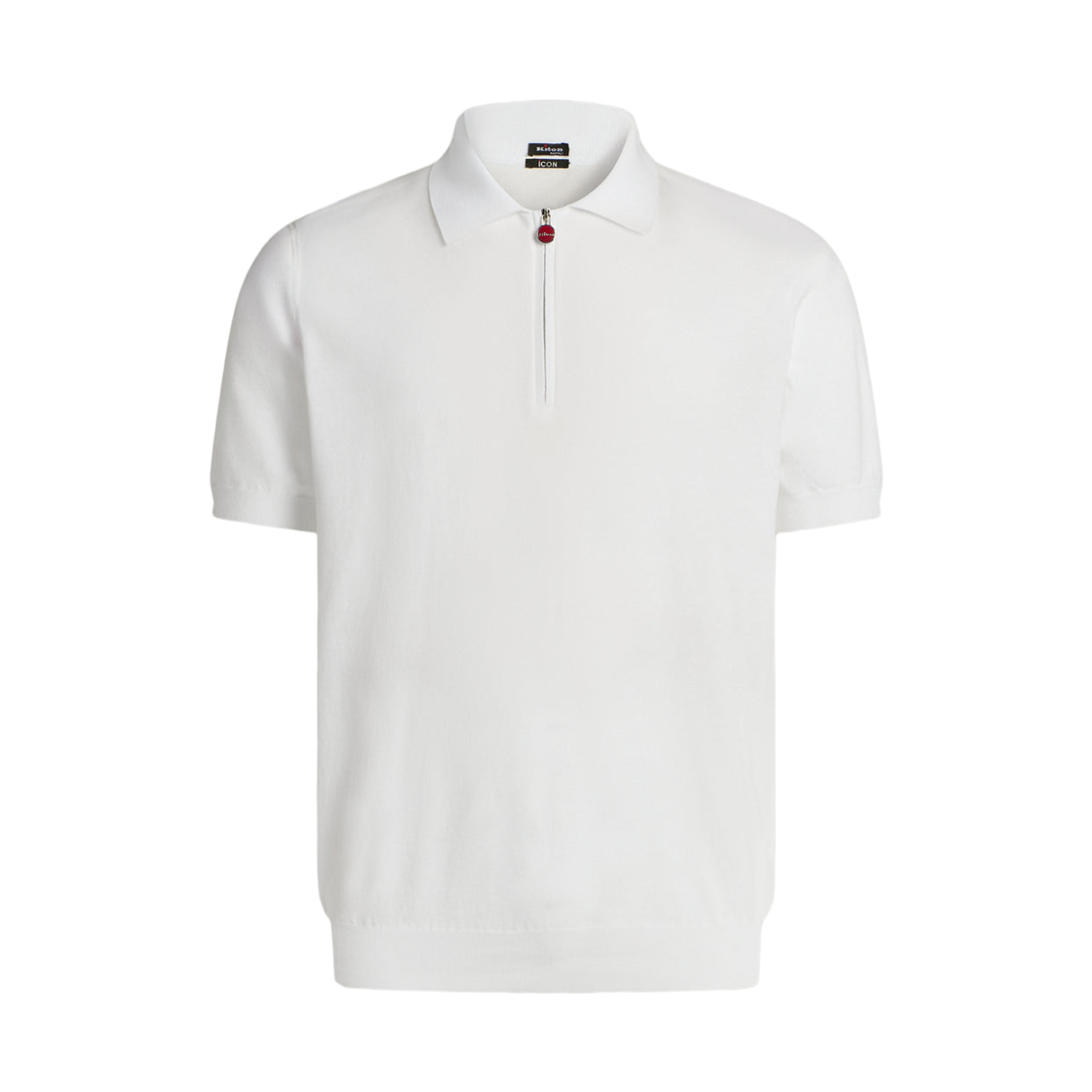 UMKX33Z40C Kiton Zipped Cotton Polo Shirt White