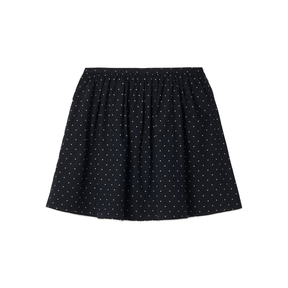 [더블적립] 지비에이치 어패럴 코튼 포라인 스커트 / 네이비 닷([더블적립] GBH APPAREL Cotton Poline Skirt / Navy Dot) - 2