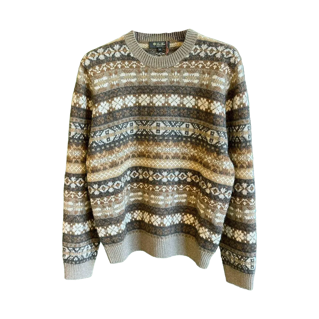 로로 피아나 페어아일 패턴 니트 베이지(Loro Piana Fairisle Pattern Knit Beige)