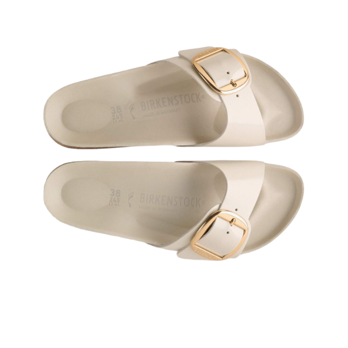 (W) 버켄스탁 마드리드 빅 버클 하이 샤인 오이스터 - 내로우((W) Birkenstock Madrid Big Buckle High-Shine Oyster - Narrow) - 2