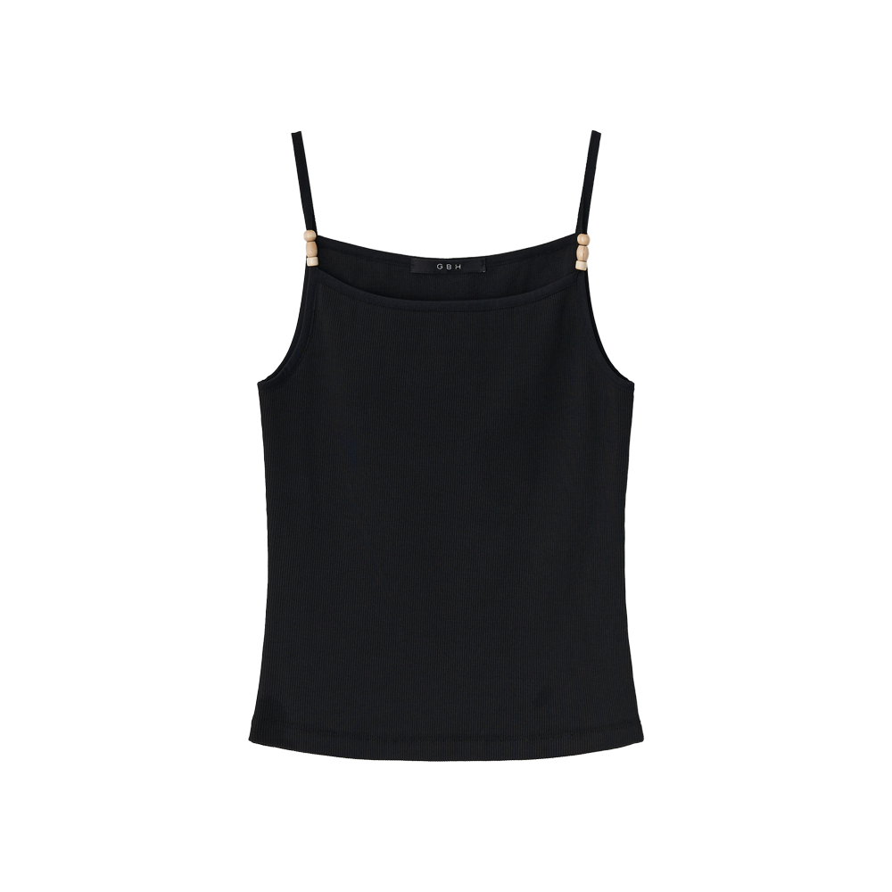 지비에이치 어패럴 우드 비즈 슬리브리스 / 블랙(GBH APPAREL Wood Beads Sleeveless / Black)