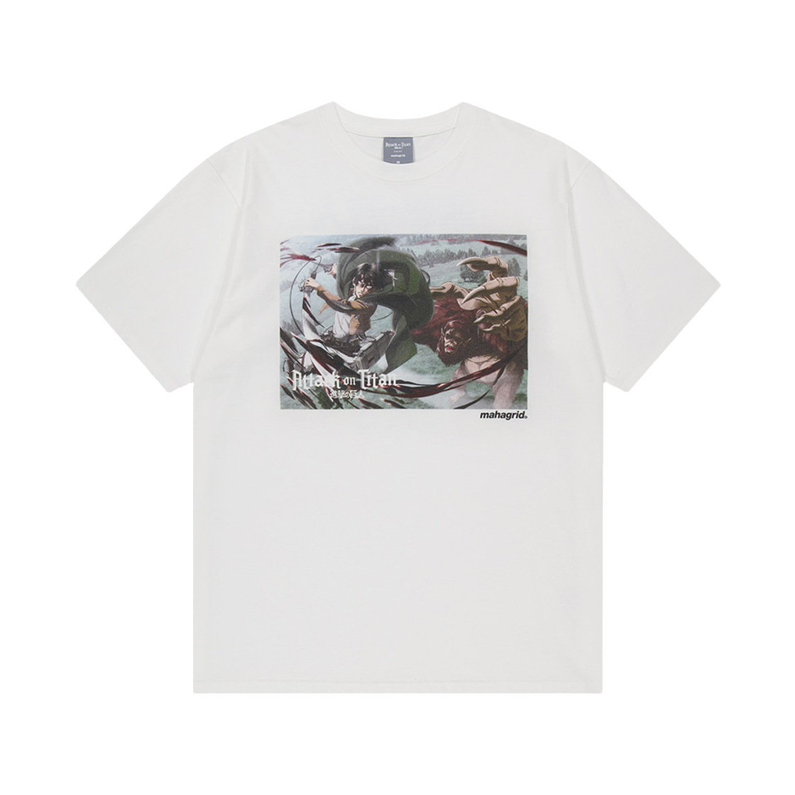 마하그리드 x 진격의 거인 레비 씬 티셔츠 화이트(Mahagrid x Attack On Titan Levi Scene T-Shirt White)