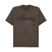 Stussy World Tour T-Shirt Sun Faded Brown