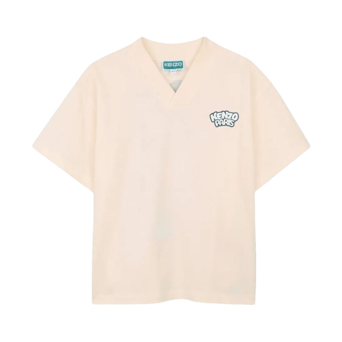 (키즈) 겐조 판다 프린티드 브이넥 티셔츠 베이지((Kids) Kenzo Panda Printed V-Neck T-Shirt Beige) - 2