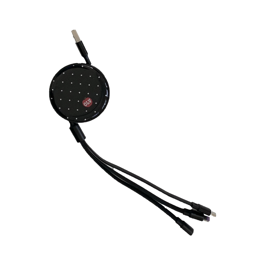 올리베 3 in 1 스마트 충전 캐이블 (블랙)(OLIVET 3 in 1 smart reel charge cable (black)) - 1