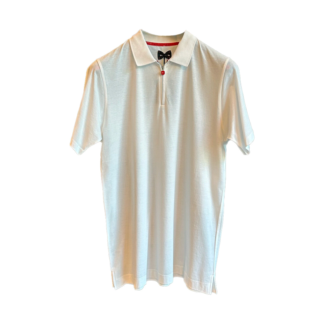 UK1171E2240C005 Kiton Ribbed Detail Polo White