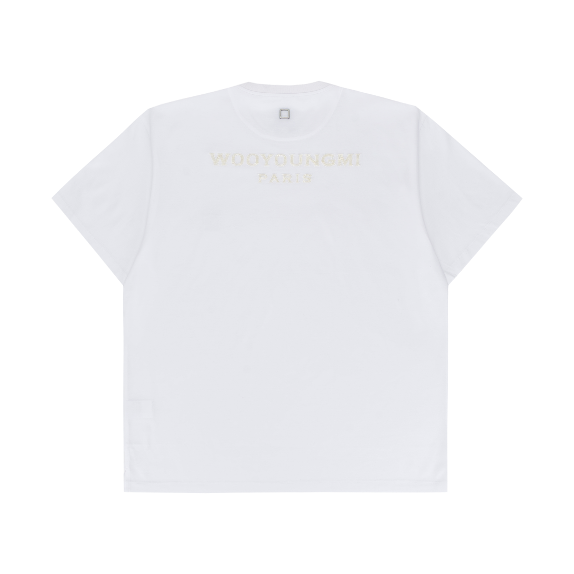 우영미 코튼 비즈 백로고 티셔츠 화이트 - 23FW(Wooyoungmi Cotton Beads Back Logo T-Shirt White - 23FW) - 1
