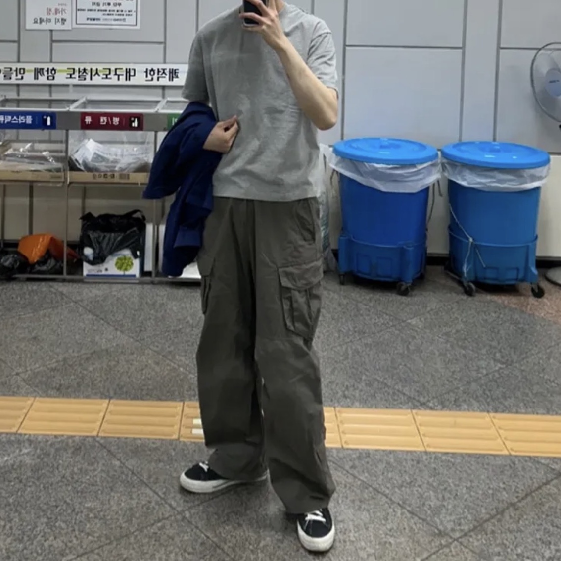 Millo Archive Casual Chapter T-Shirt Melange Gray 착용 스타일