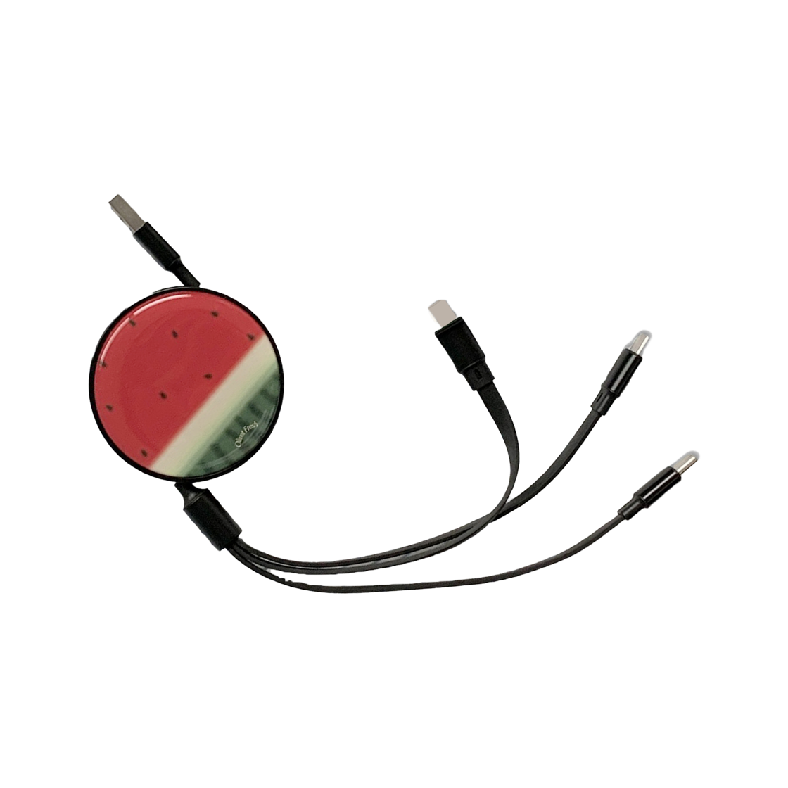 올리베 3 in 1 스마트 충전 캐이블 (수박)(OLIVET 3 in 1 smart reel charge cable fruits (water melon))