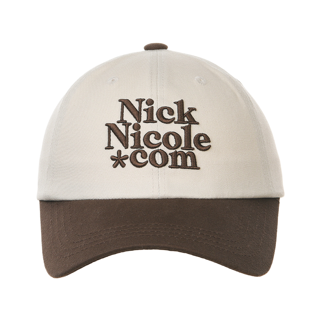 닉앤니콜 NN 닷컴 시그니처 볼 캡 투톤 브라운(NICK&NICOLE NN Dotcom Signature Ball Cap Twotone Brown) - 1