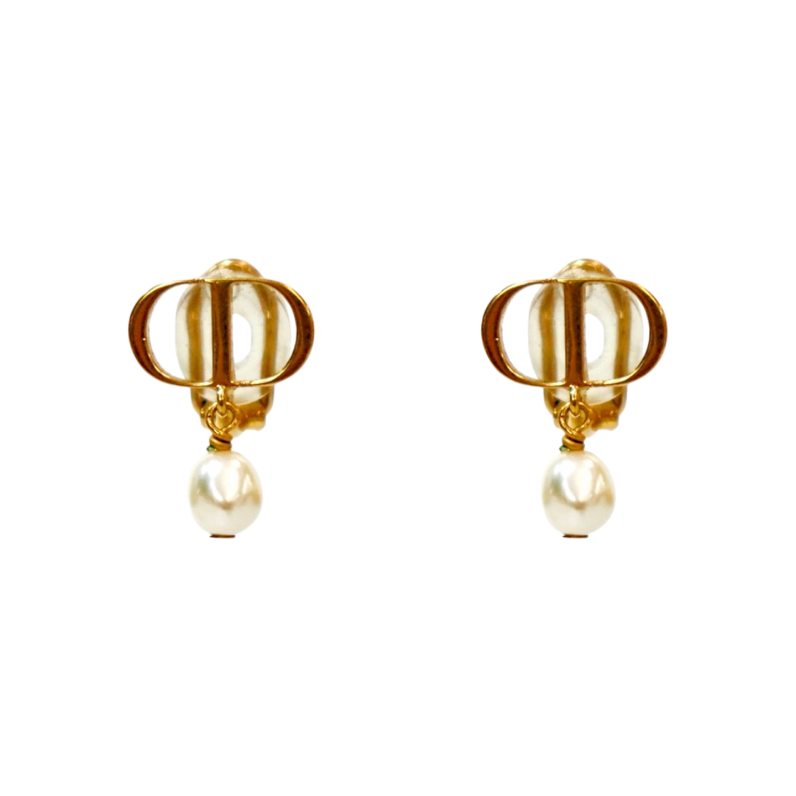 ITPDAVGIQOHG Dior Pearl Petit CD Gold Earrings A-B56277