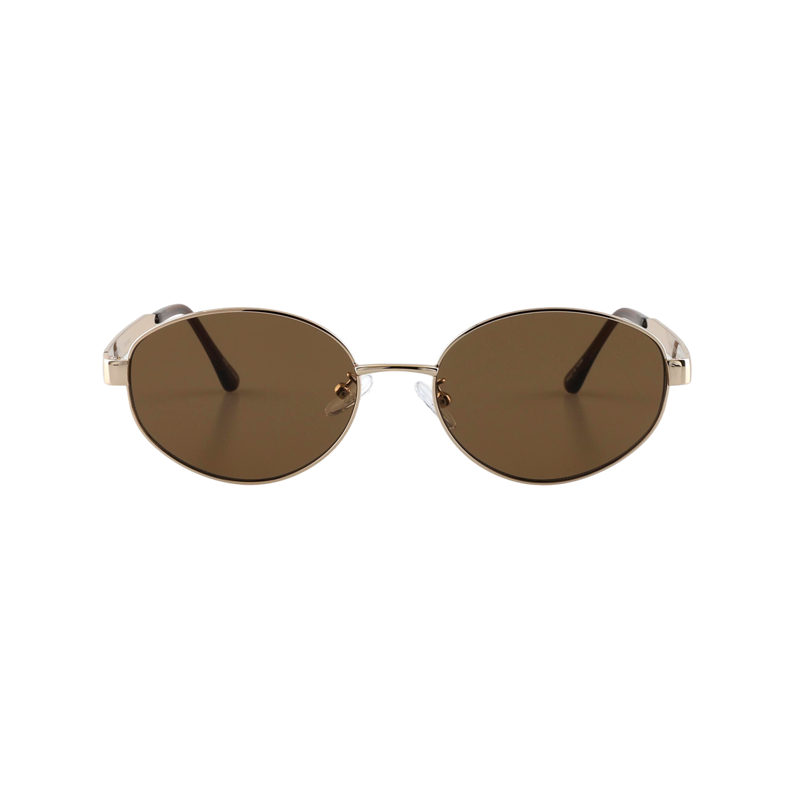 DORK C3 카멜 2DITOR Oval Metal Sunscreen Tint Nylon Lens Sunglasses C3 Camel