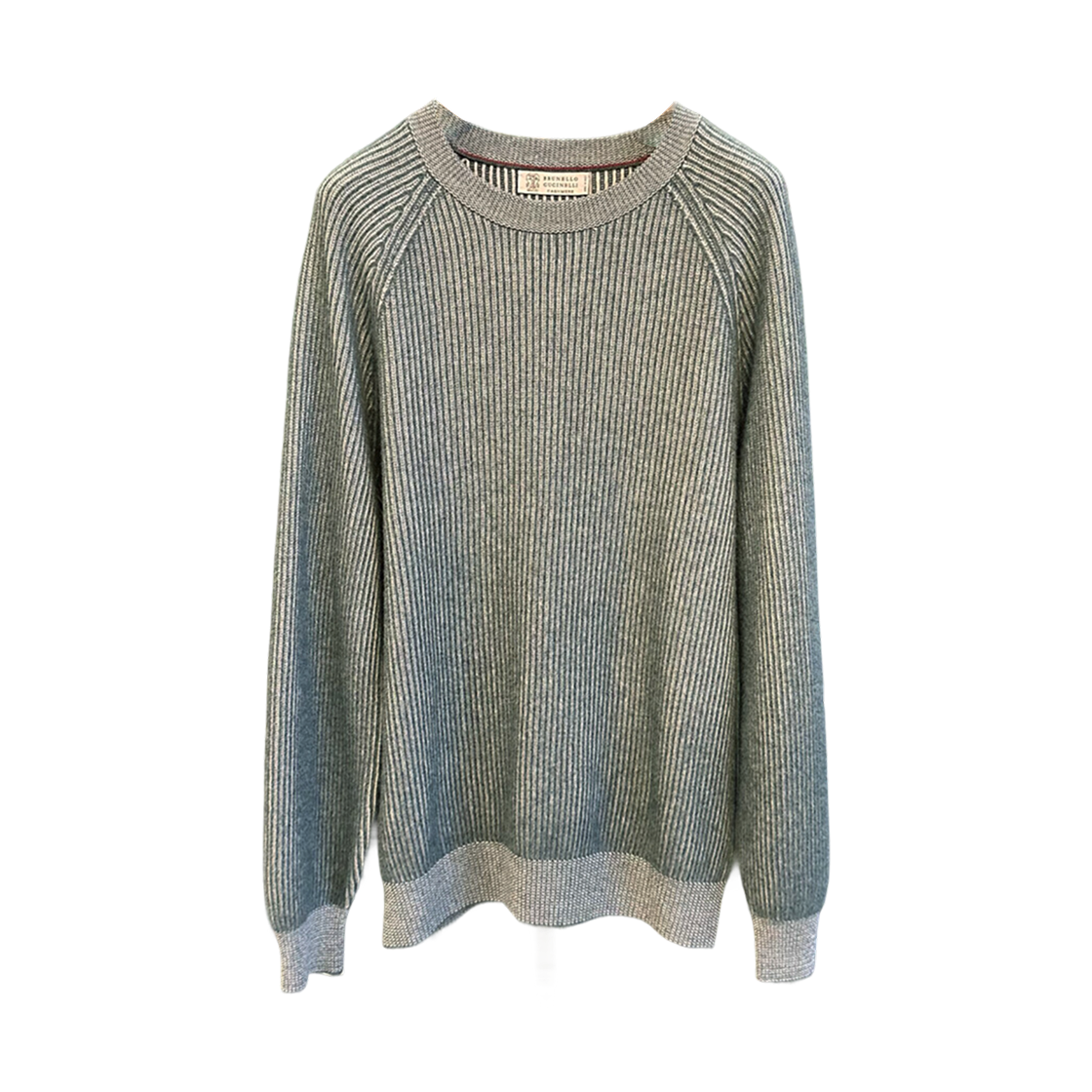 브루넬로 쿠치넬리 립드 캐시미어 스웨터 그린(Brunello Cucinelli Ribbed Cashmere Sweater Green) - 1