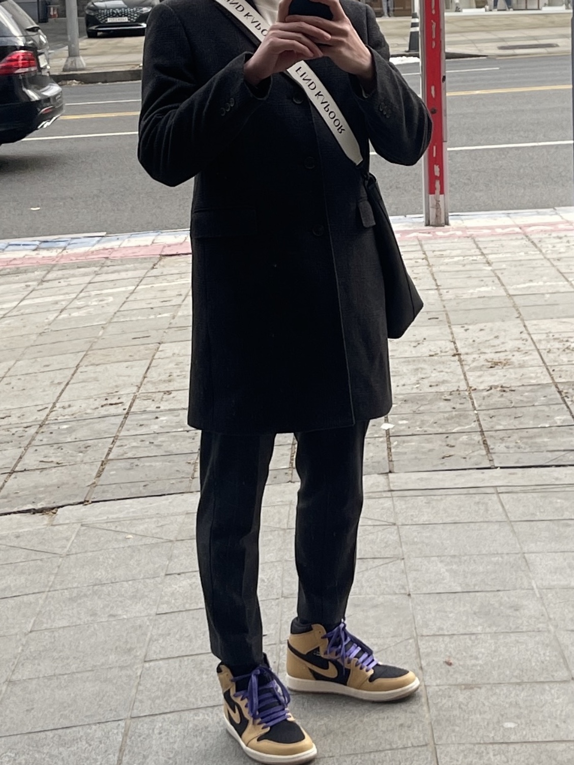 Uniqlo C Double Face Coat Black - KR 착용 스타일