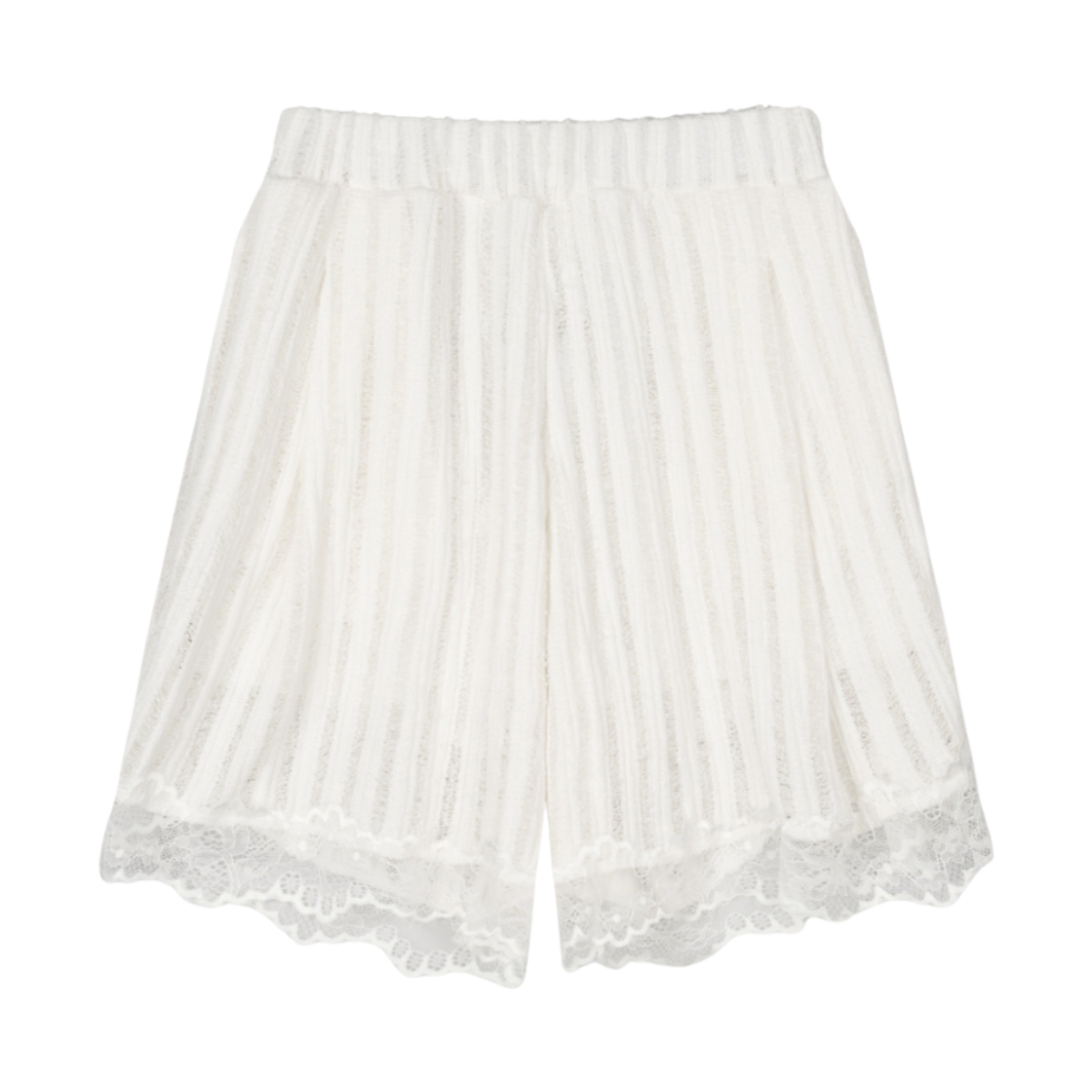 구월십일 니트 매쉬 스커트 팬츠 화이트(GUWOLSIBIL Knit Mash Skirt Pants White)