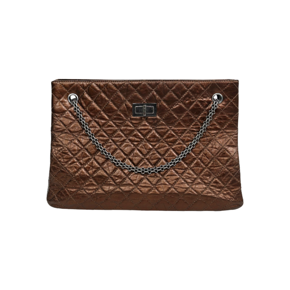 ITOI2BVDUJNK Chanel Bronze 2.55 Quilted CC Chain Shoulder Bag