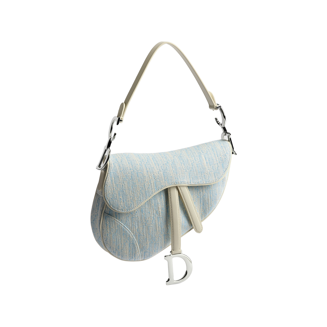 M0455PGHF-M43I Dior Saddle Bag With Strap Dior Oblique Washed Jacquard Celeste Blue