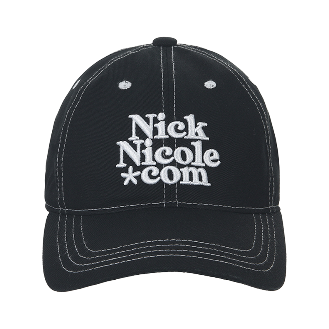 닉앤니콜 NN 닷컴 시그니처 볼 캡 스티치 블랙(NICK&NICOLE NN Dotcom Signature Ball Cap Stitch Black)