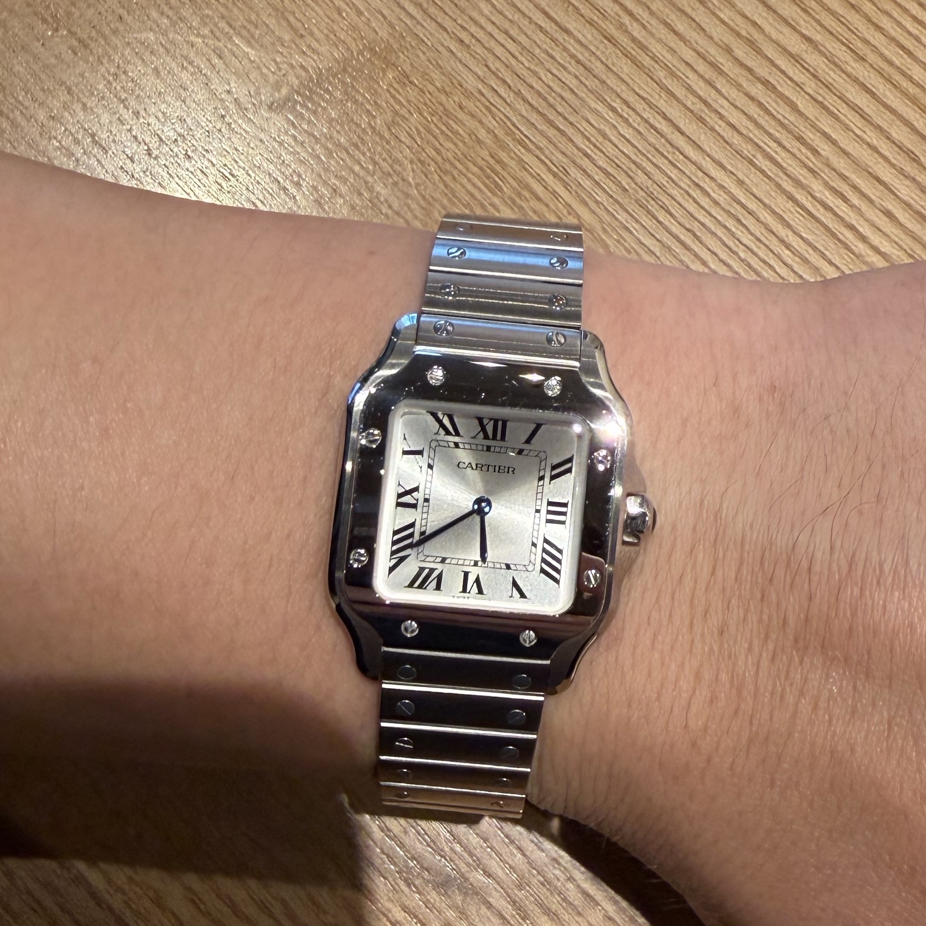 Cartier Tank Must Watch Large Quartz Steel Bracelet Steel 착용 스타일 - 4