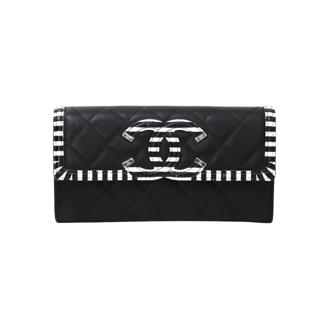 샤넬 블랙 스트라이프 장지갑 C-B57406(Chanel Black Stripe Long Wallet C-B57406) - 1