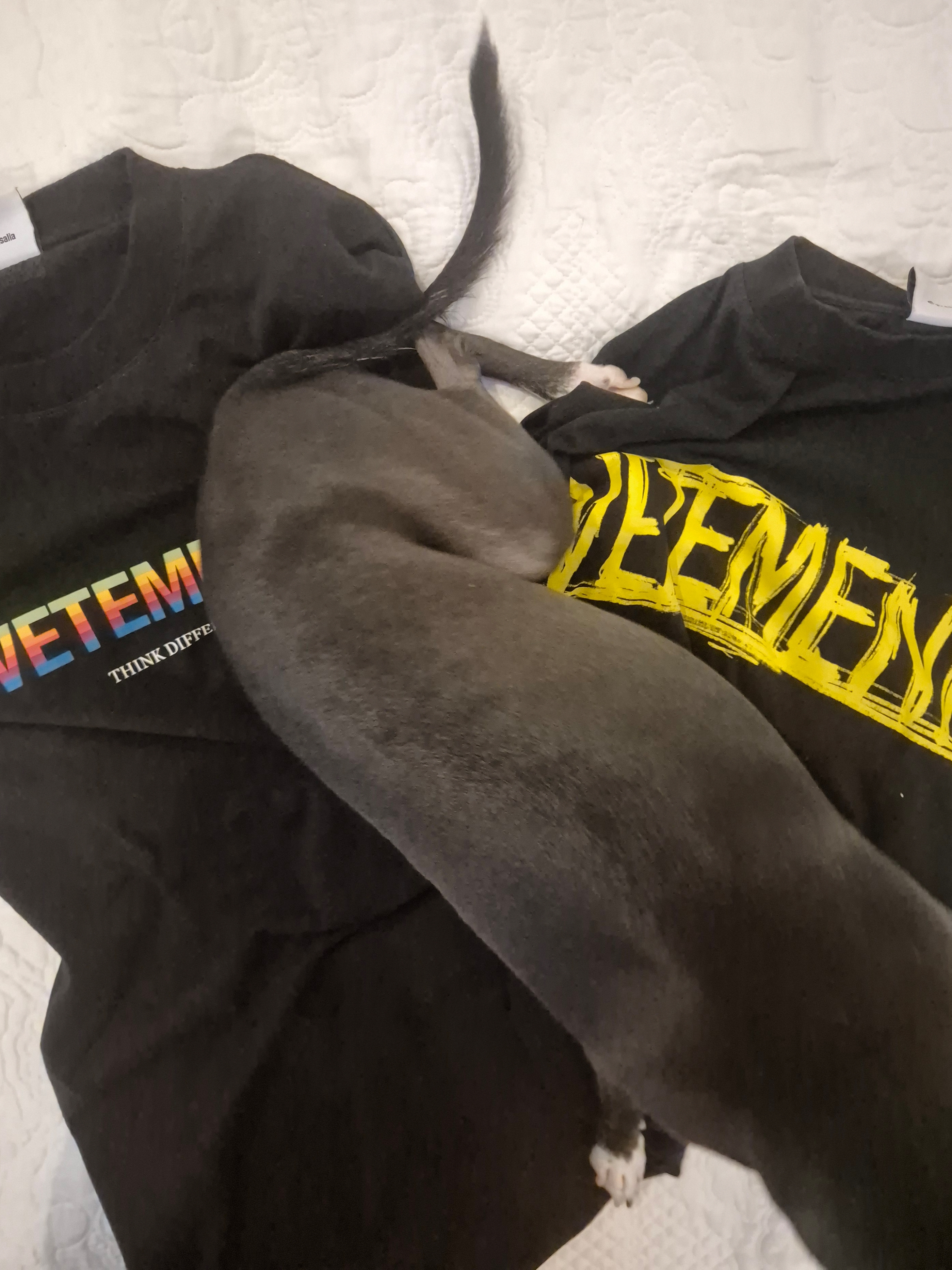 Vetements Think Differently Logo T-Shirt Black 착용 스타일 - 3