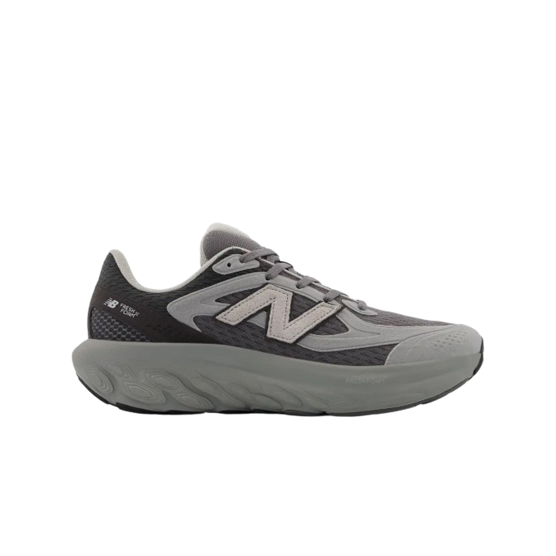 UTRNAA New Balance Fresh Foam Trainer Black Cement Slate Grey - D Standard