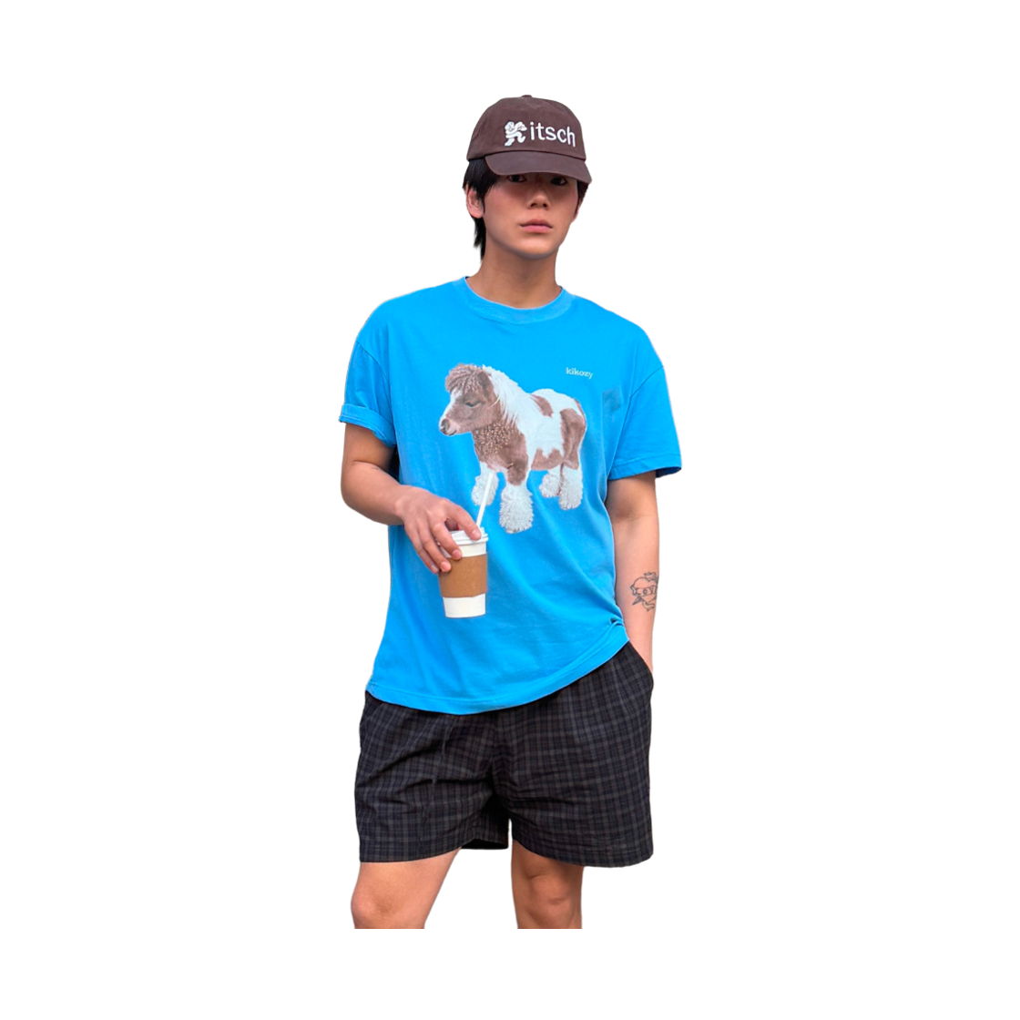 키코지 포니 프린팅 티셔츠 스카이블루(kikozy Pony Printing T-shirt Sky blue) - 2