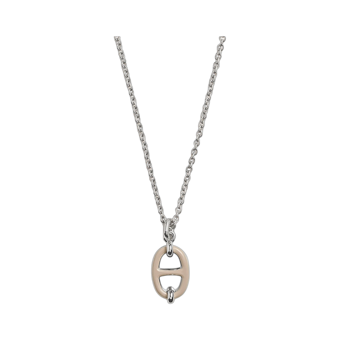 에르메스 Mini Maillon 펜던트 네크리스 마롱 글라세 H100053FP55(Hermes Mini Maillon Pendant Necklace in Marron Glace H100053FP55) - 1