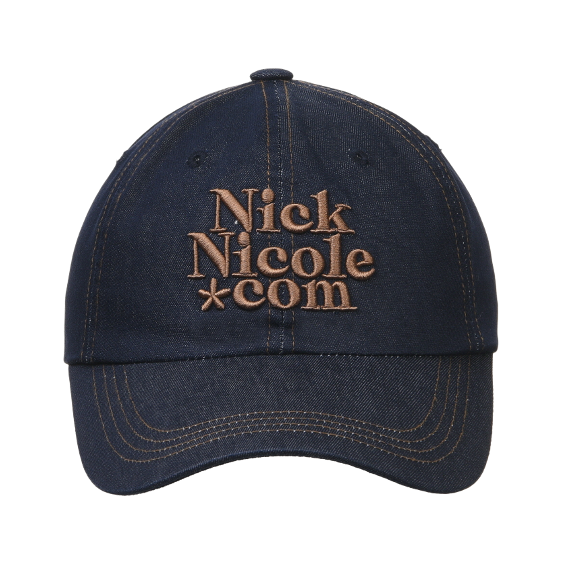 닉앤니콜 NN 닷컴 시그니처 볼 캡 데님 브라운(NICK&NICOLE NN Dotcom Signature Ball Cap Denim Brown)