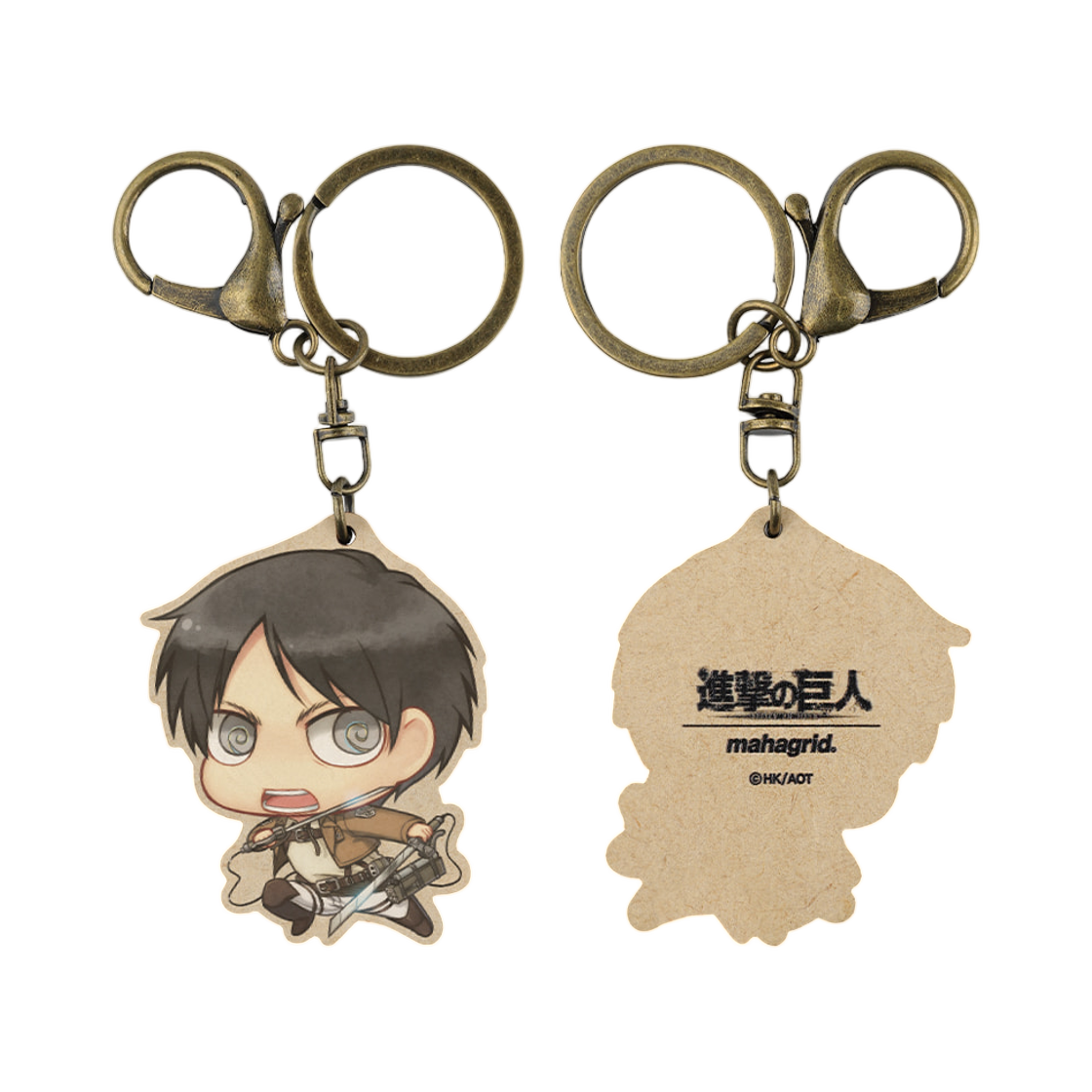 마하그리드 x 진격의 거인 AOT 캐릭터 우드 키링 에렌(Mahagrid x Attack On Titan AOT Character Wood Keyring Eren)