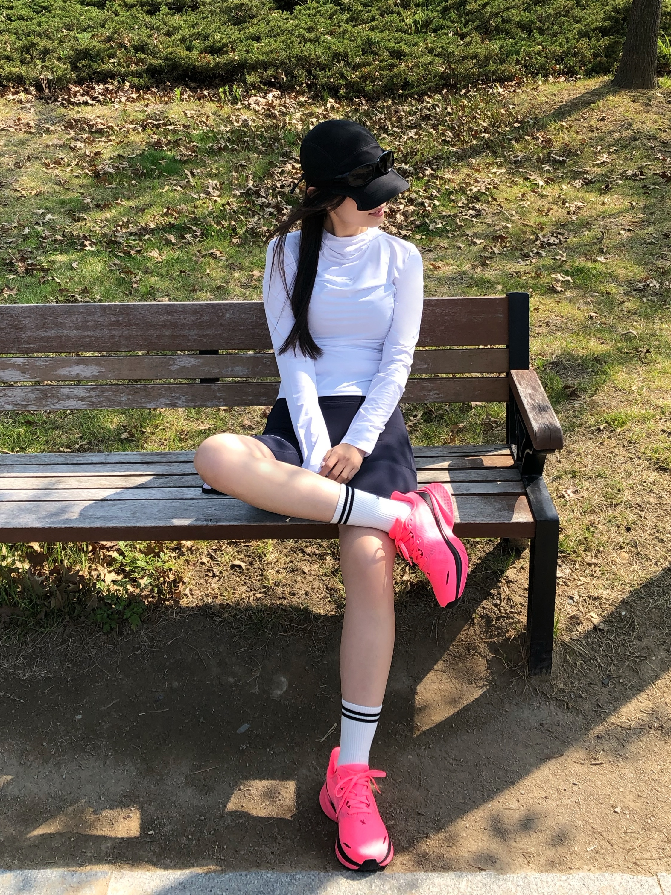 (W) Nike Swift High Waisted 4 Inch Tight Pockets Running Shorts Black - Asia 착용 스타일