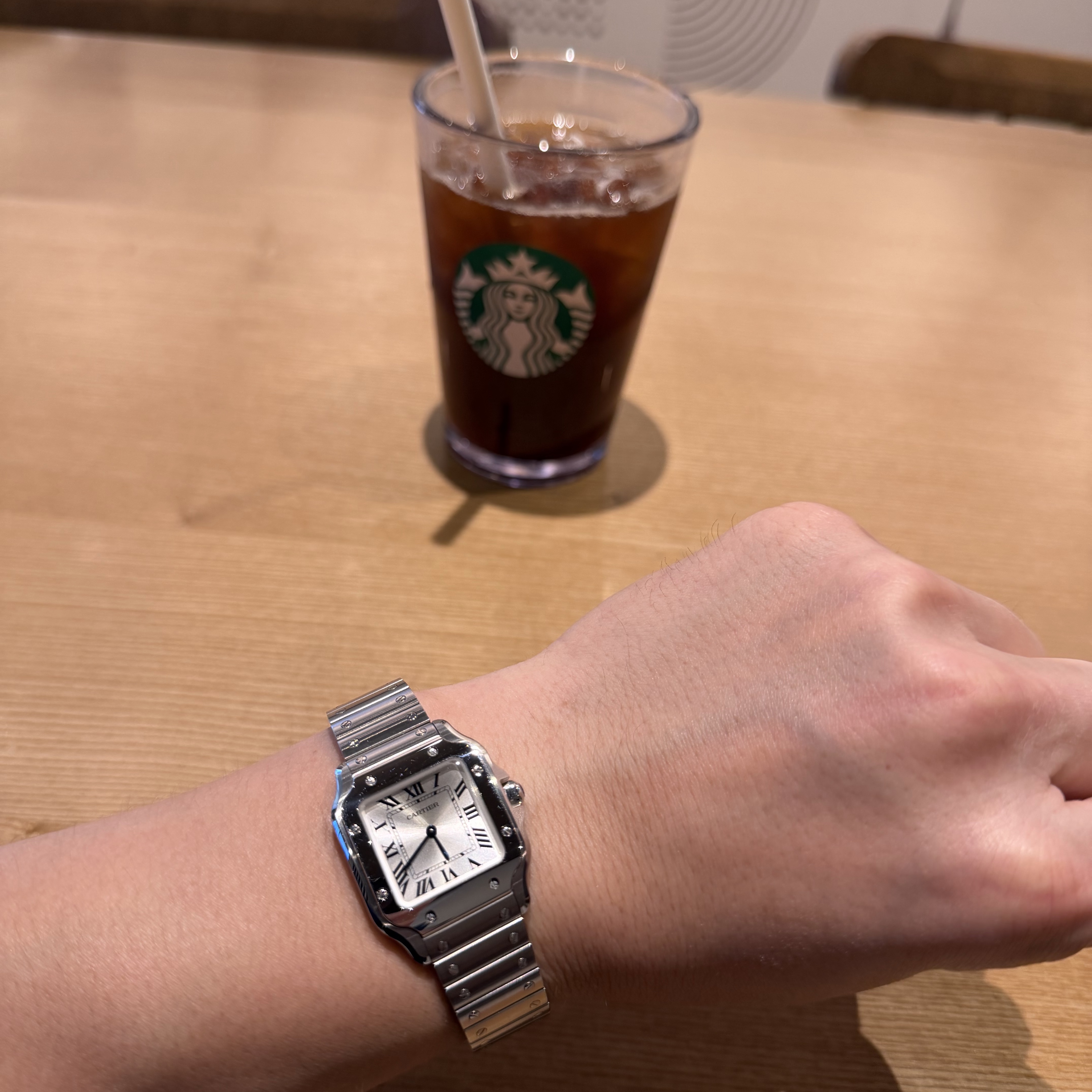 Cartier Tank Must Watch Large Quartz Steel Bracelet Steel 착용 스타일 - 3