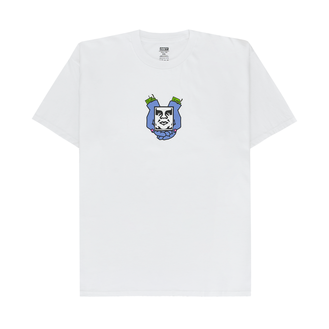 165263024 Obey Hands Icon T-Shirt White
