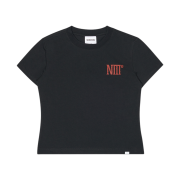 (W) NOMANUAL Two Face Logo T-shirt Black