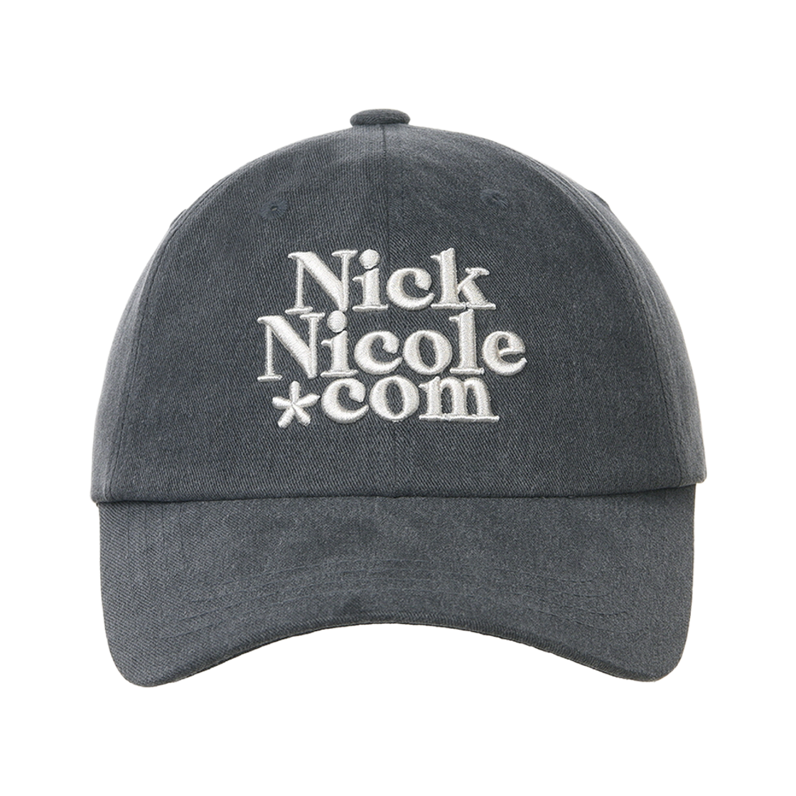 닉앤니콜 NN 닷컴 시그니처 볼 캡 데님 차콜 크림(NICK&NICOLE NN Dotcom Signature Ball Cap Denim Charcoal Cream)