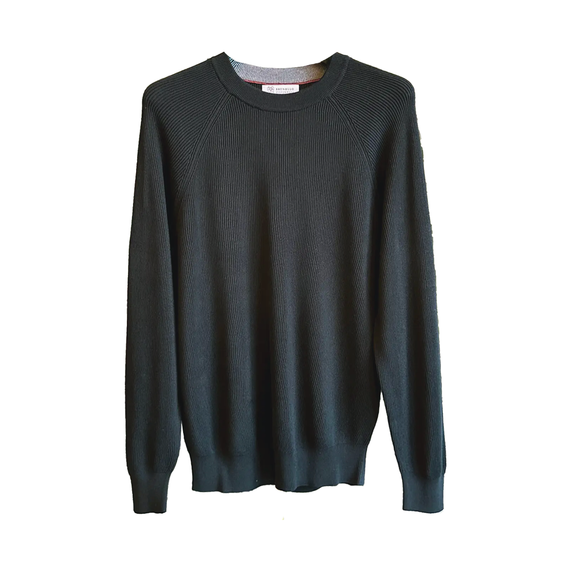브루넬로 쿠치넬리 립드 코튼 니트 블랙(Brunello Cucinelli Ribbed Cotton Knit Black) - 1
