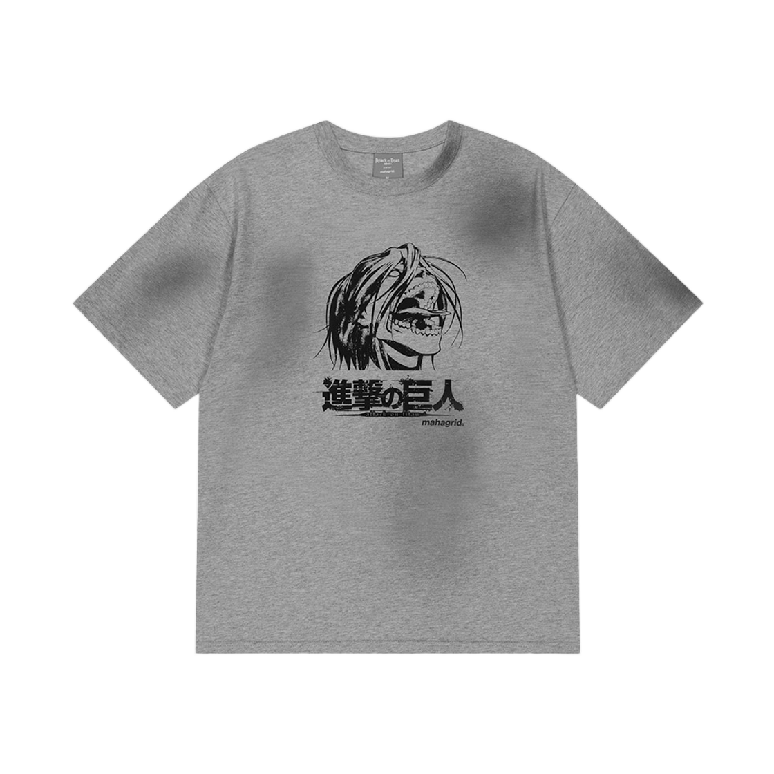 마하그리드 x 진격의 거인 더티 워시드 에렌 베르세르크 티셔츠 그레이(Mahagrid x Attack On Titan Dirty Washed Eren Berserk T-Shirt Grey)
