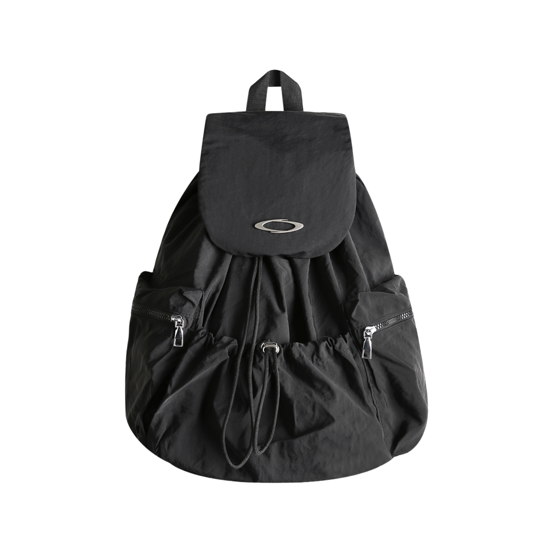 노이아고 스트링 플랩 백팩 블랙(Noiago String Flap Backpack Black)