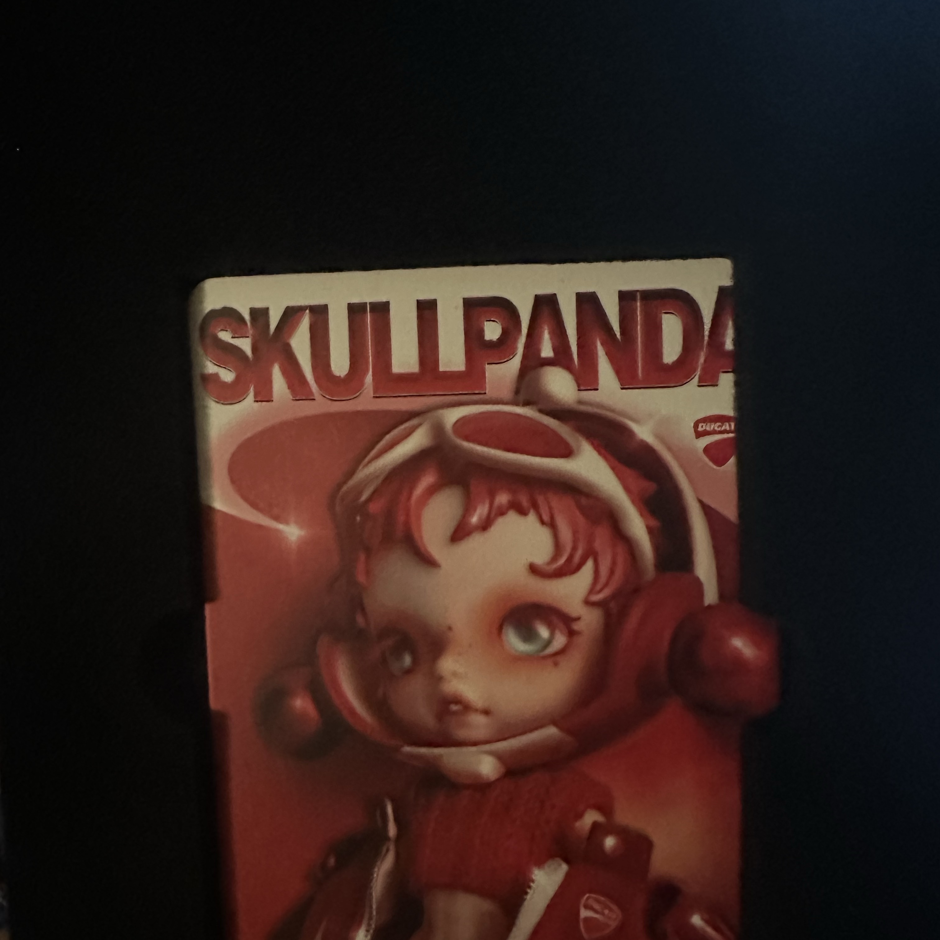 Pop Mart Skullpanda x Ducati 1/6 Action Figure, Pop Mart Skullpanda Amid Flowers Plush Doll Pendant 착용 스타일 - 2