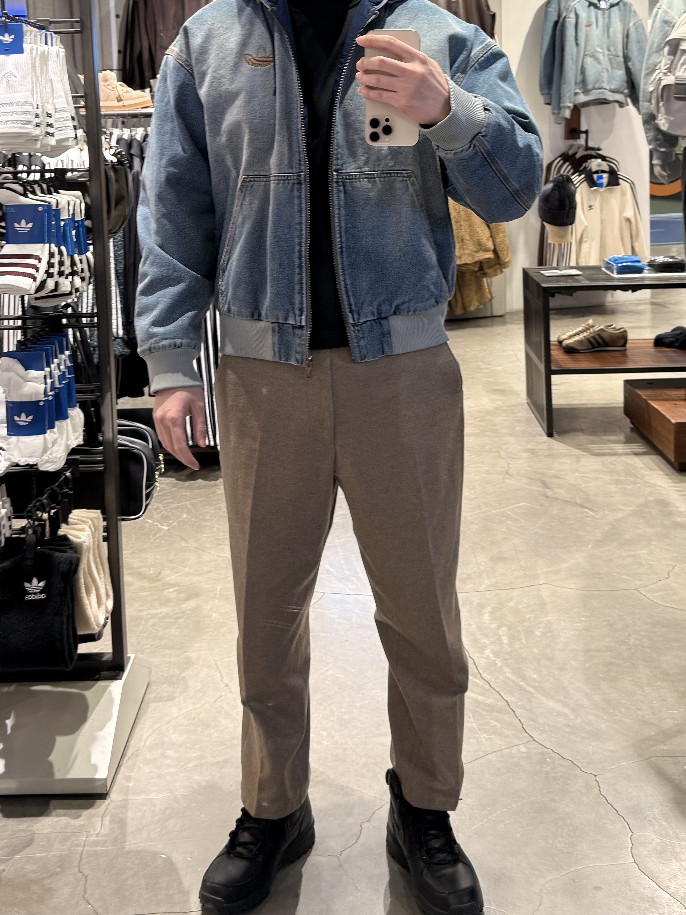 Adidas Originals Denim Padded Jacket Indigo Denim - US Sizing 착용 스타일