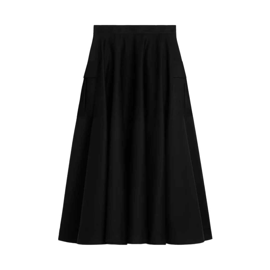 (W) 셀린느 스커트 코튼 트윌 블랙((W) Celine Skirt in Cotton Twill Black) - 2