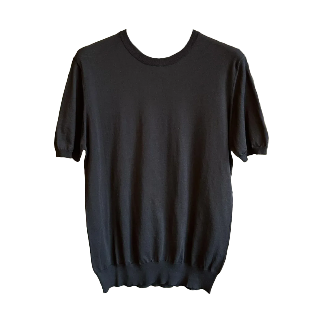 UMKXX37K5 Kiton Short Sleeve Roundneck Knit Black