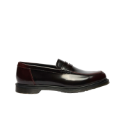 Dr. Martens Mayfare Rub Off Leather Penny Loafers Cherry Red Arcadia